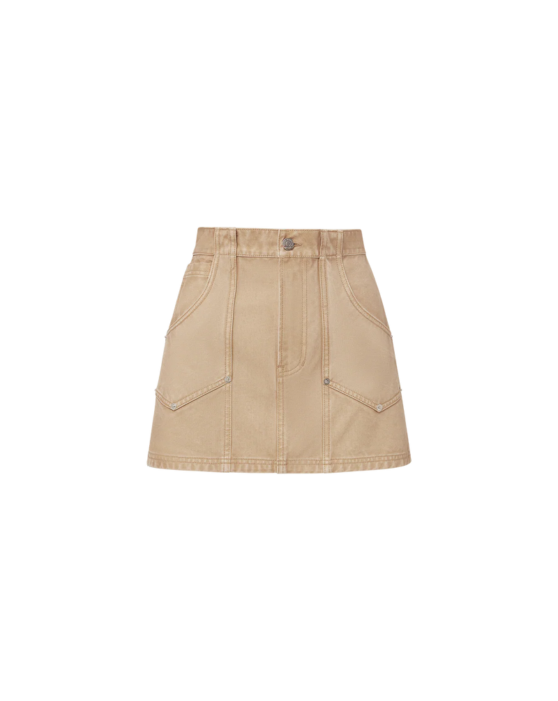 Veronica Beard - Stelene Denim Mini Skirt - Stone Khaki