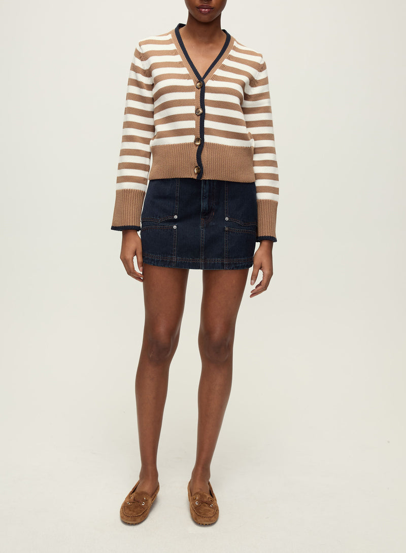 Veronica Beard - Monae Cardigan - Dark Acorn/Dove