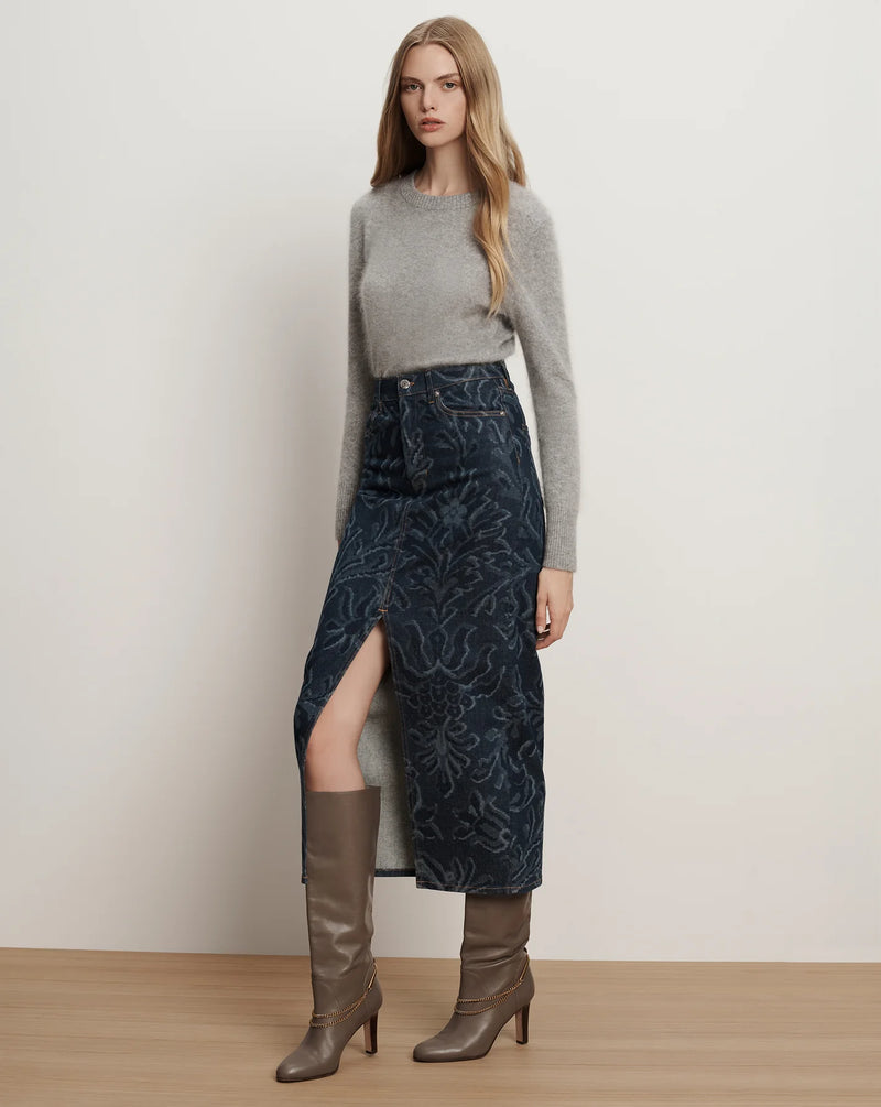 Veronica Beard - Devorah Denim Maxi Skirt - Indigo Damask