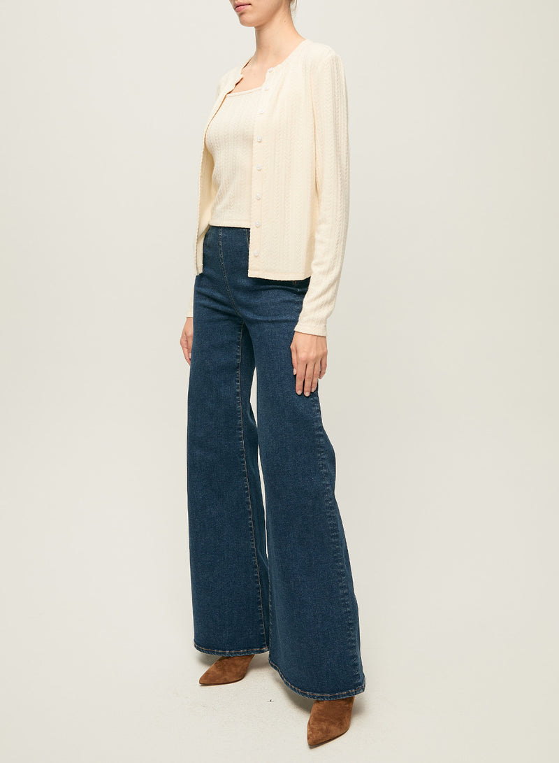 Veronica Beard - Lira Pointelle Cardigan - Ecru