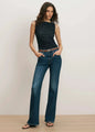 Veronica Beard - Crosbie Mid-Rise Slim Wide-Leg Jean - Bright Blue