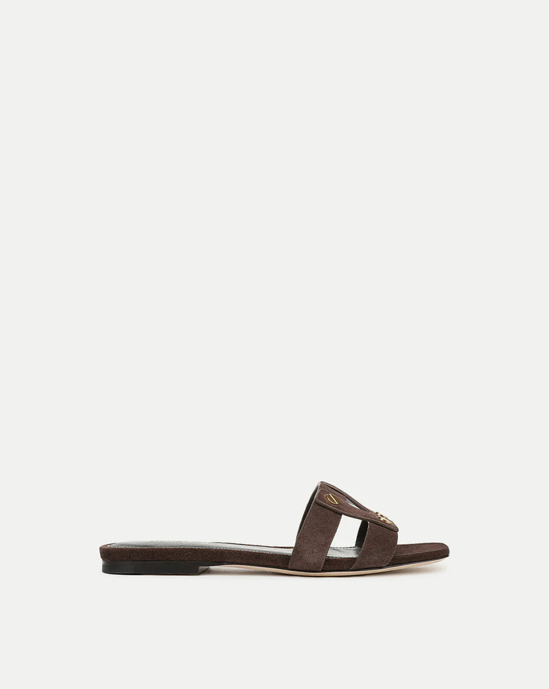 Veronica Beard - Via Slide Suede Sandal - Espresso