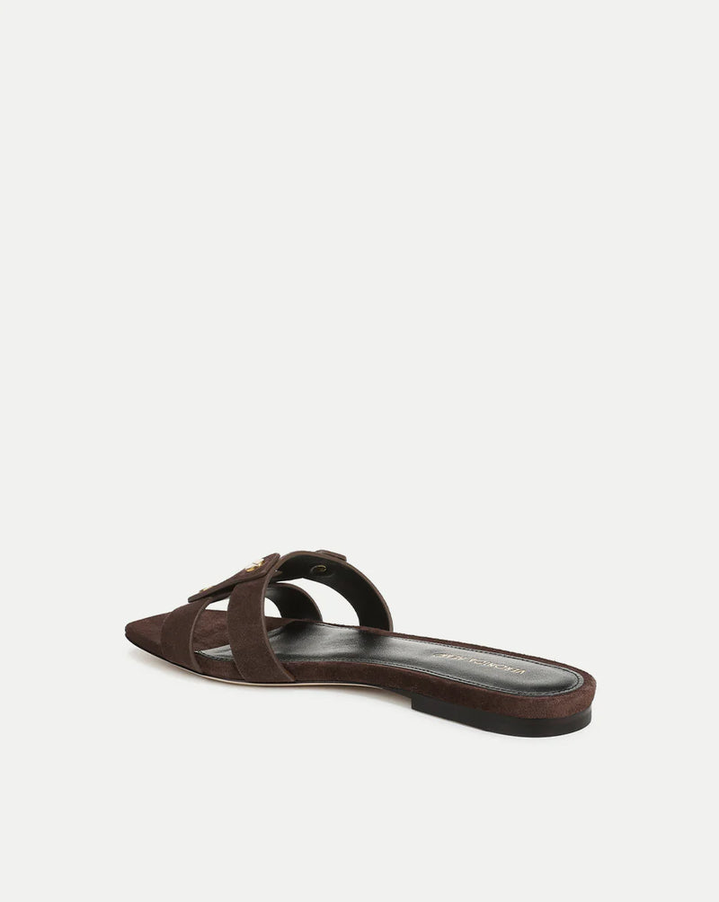 Veronica Beard - Via Slide Suede Sandal - Espresso