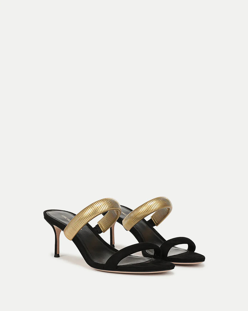 Veronica Beard - Tobin Gold Band Sandal - Black