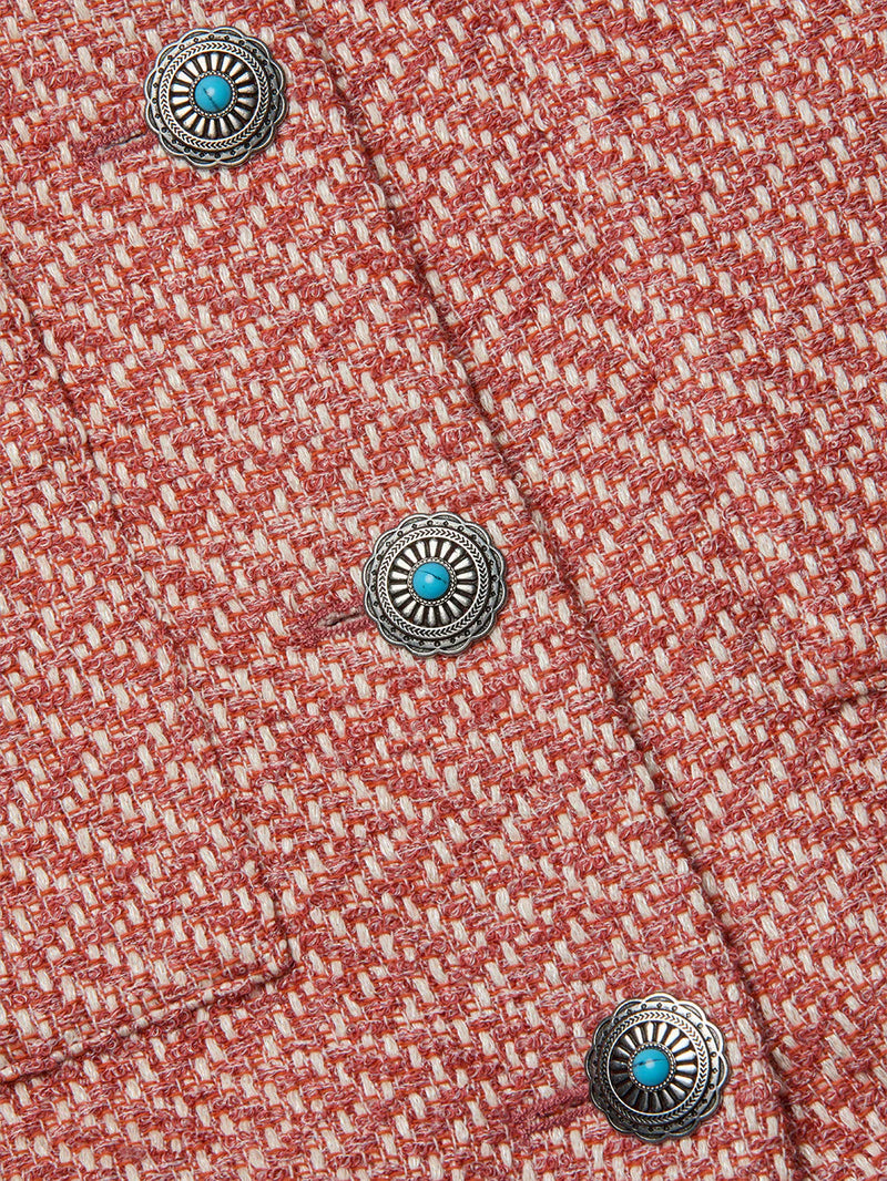 L’agence - Jia Tweed Jacket - Burnt Coral/Ivory