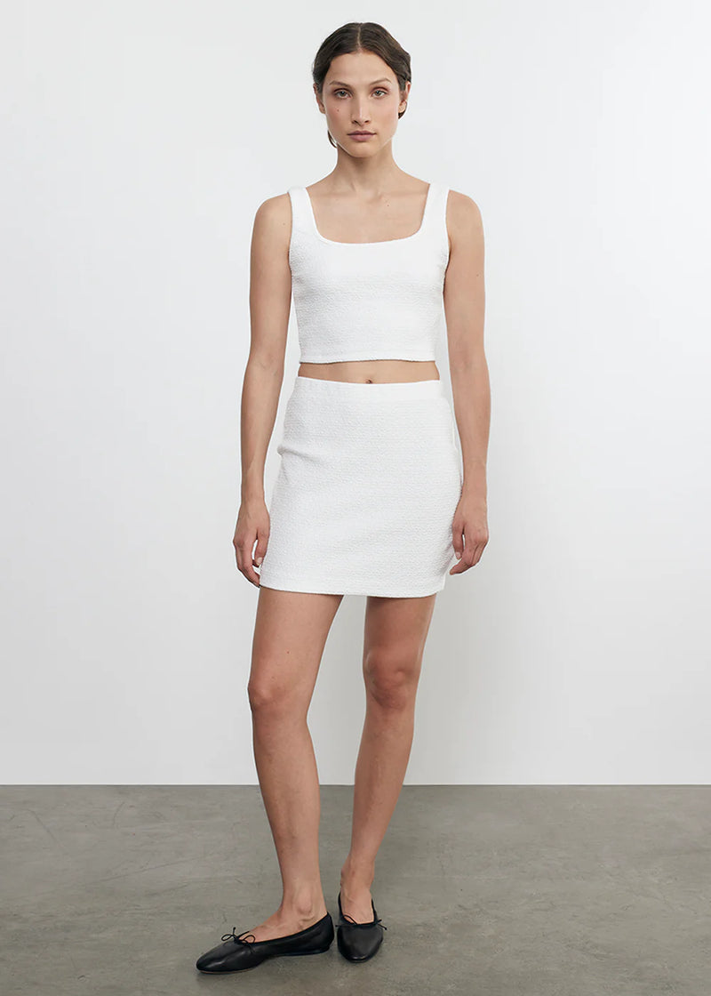 Enza Costa - Jacquard Bandeau Princess Cut Top - Off White