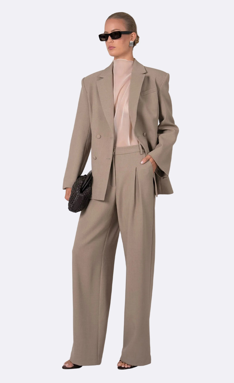 Willis & リネンパンツUSA製TALONジップ38 ベージュ Nonchalant - Monroe Pant - Taupe