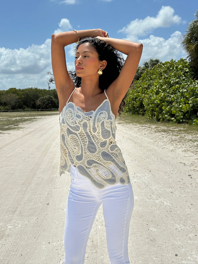 Jessie X JBQ  - Sacred Energy Top - Blue Stripe