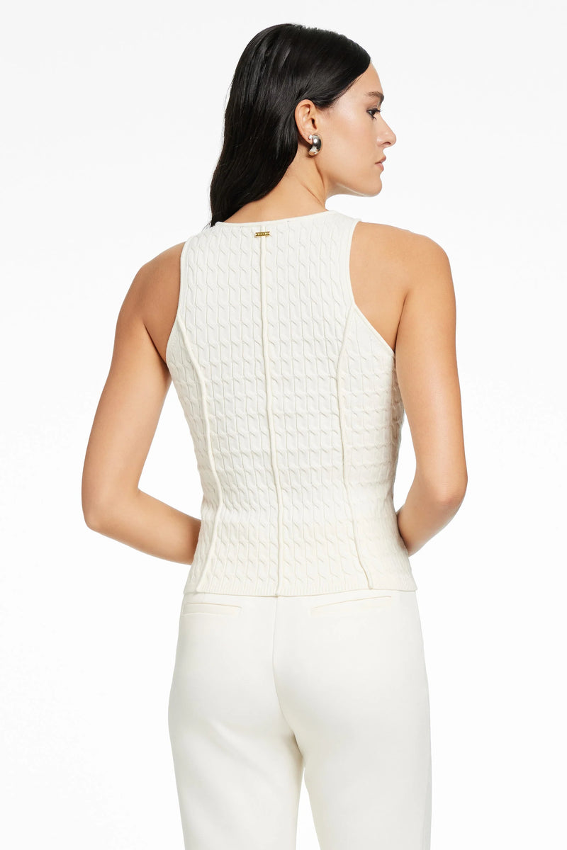 Toccin - Joyce Seamed Racer Tank - Ivory
