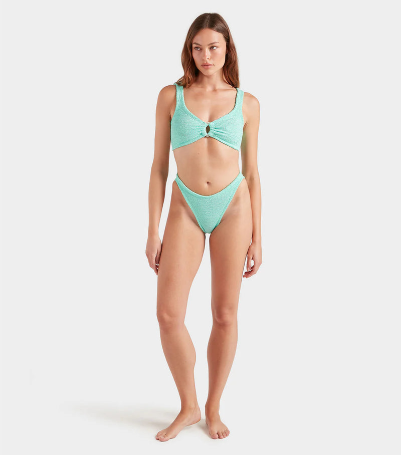 Hunza G - Julia Bikini With Pearly Hoop - Metallic Mint