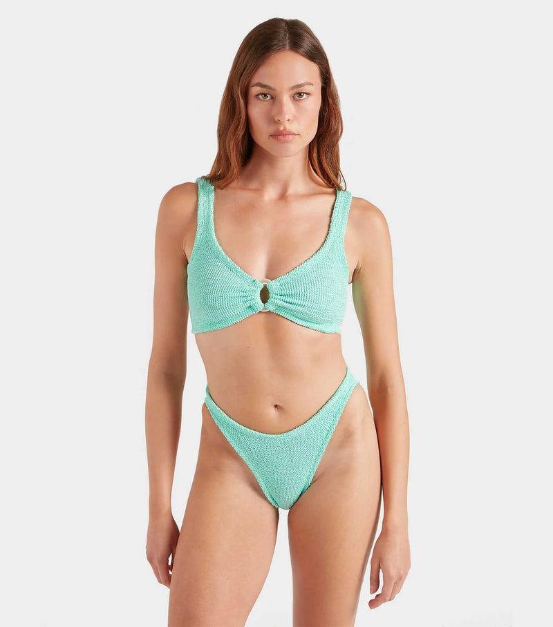 Hunza G - Julia Bikini With Pearly Hoop - Metallic Mint