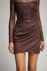 SHYANN VEGAN SUEDE MINI SKIRT