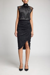 RACHEL CHANTILLY LACE COMBO HALTER BLOUSE