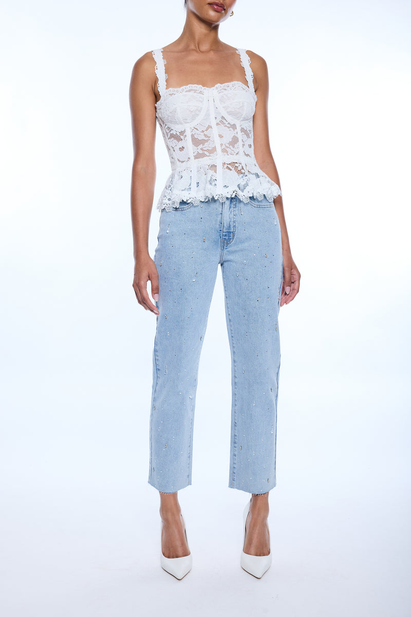 Generation Love - Nicole Mesh Lace Bustier - White