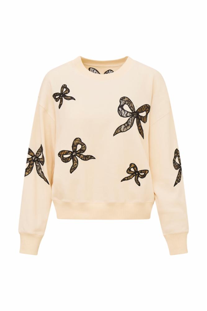 Loveshackfancy - Linetta Lace Bow Pullover - Cream