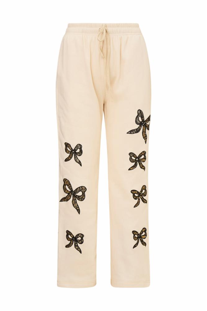 Loveshackfancy - Elma Lace Bow Sweatpants - Cream