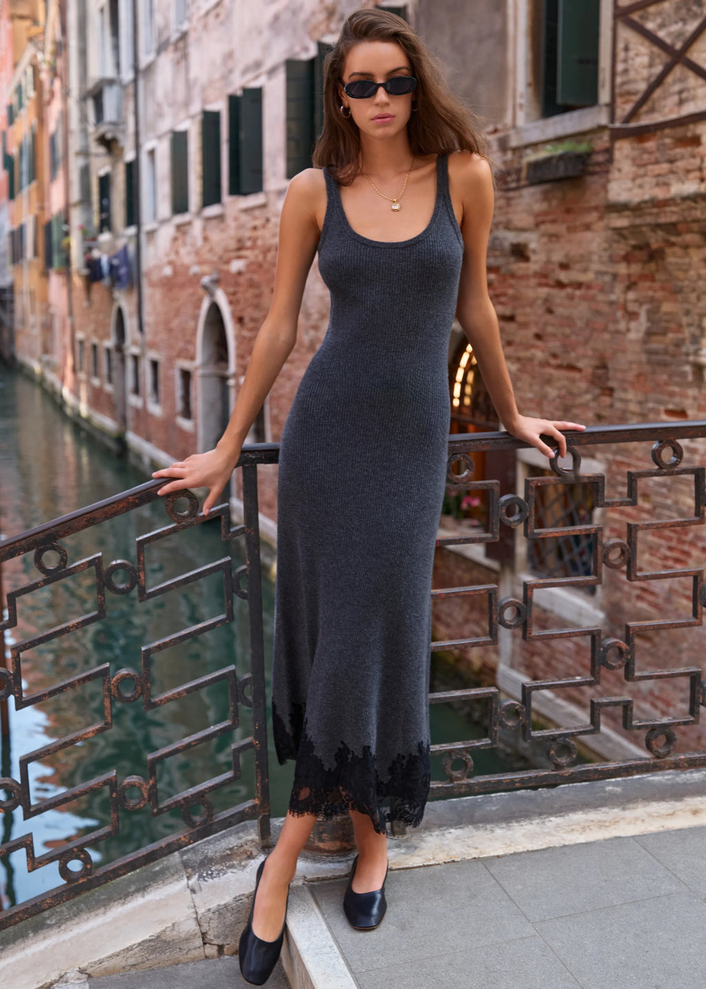 Cami NYC - Una Knit Midi Dress - Carbon Cami NYC - Una Knit Midi Dress - Carbon