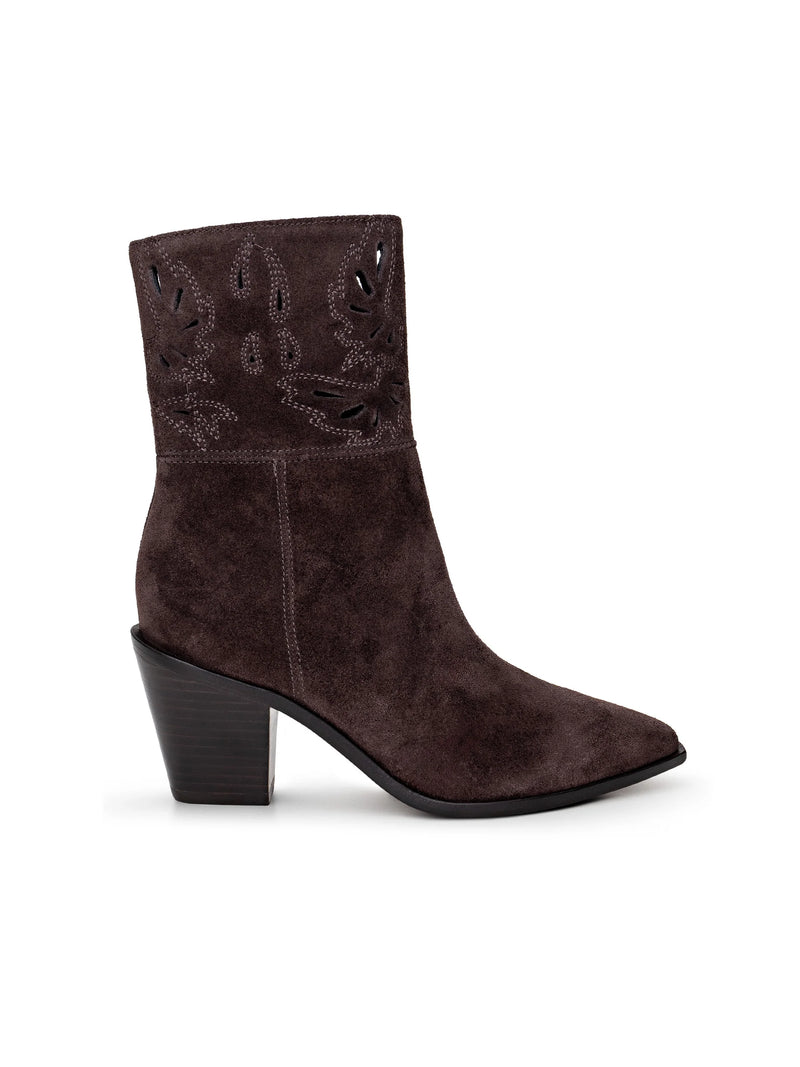 L’agence - Anne Western Bootie - Dark Brown Suede