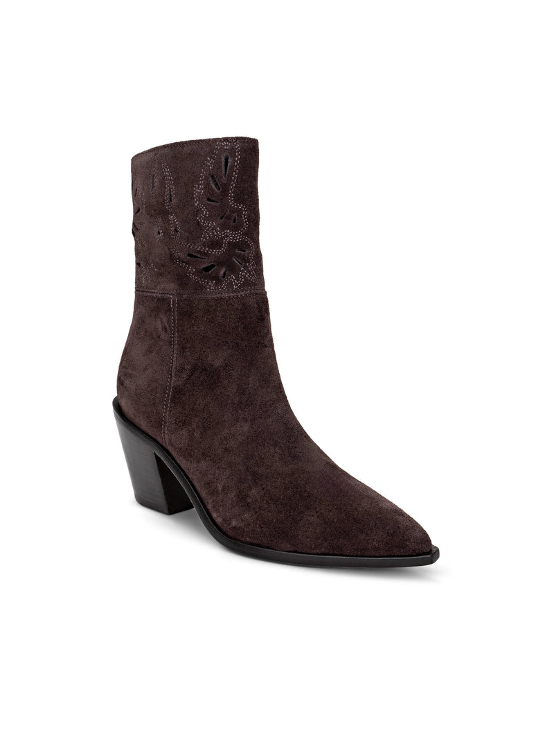 L’agence - Anne Western Bootie - Dark Brown Suede