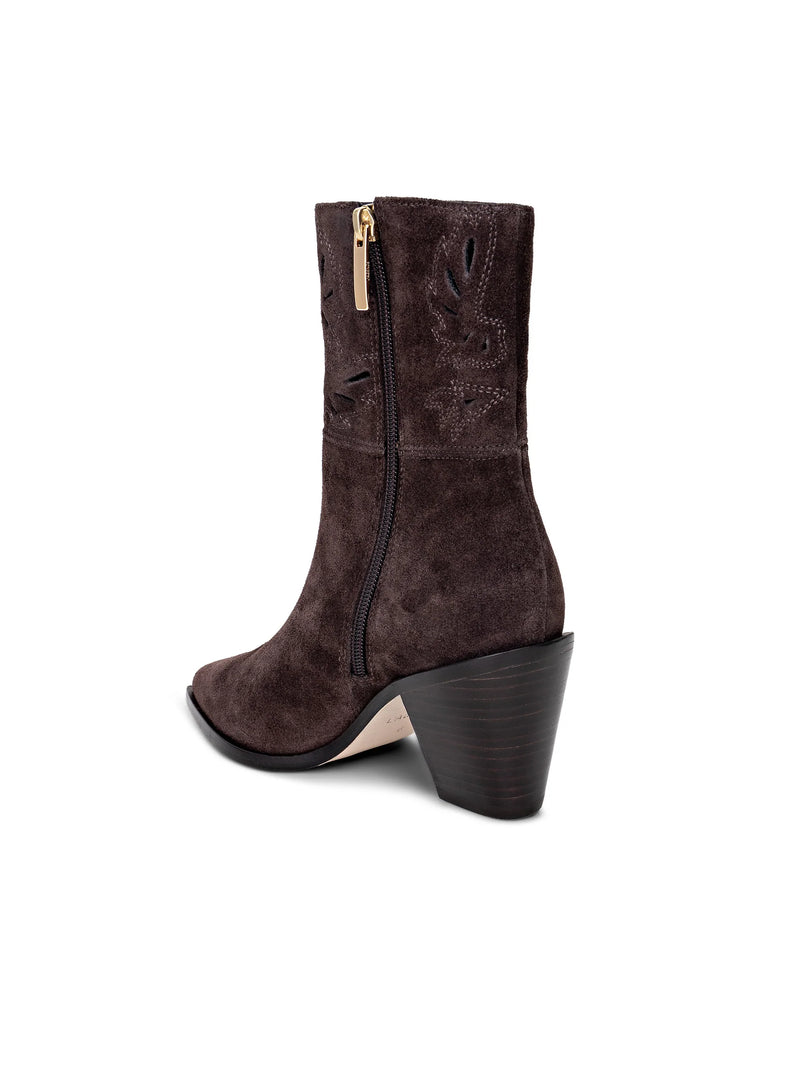 L’agence - Anne Western Bootie - Dark Brown Suede
