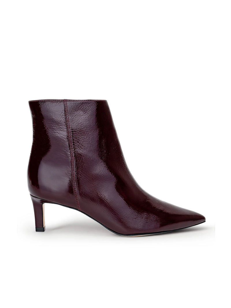 L’agence - Lilly Kitten-Heel Bootie - Wine Patent