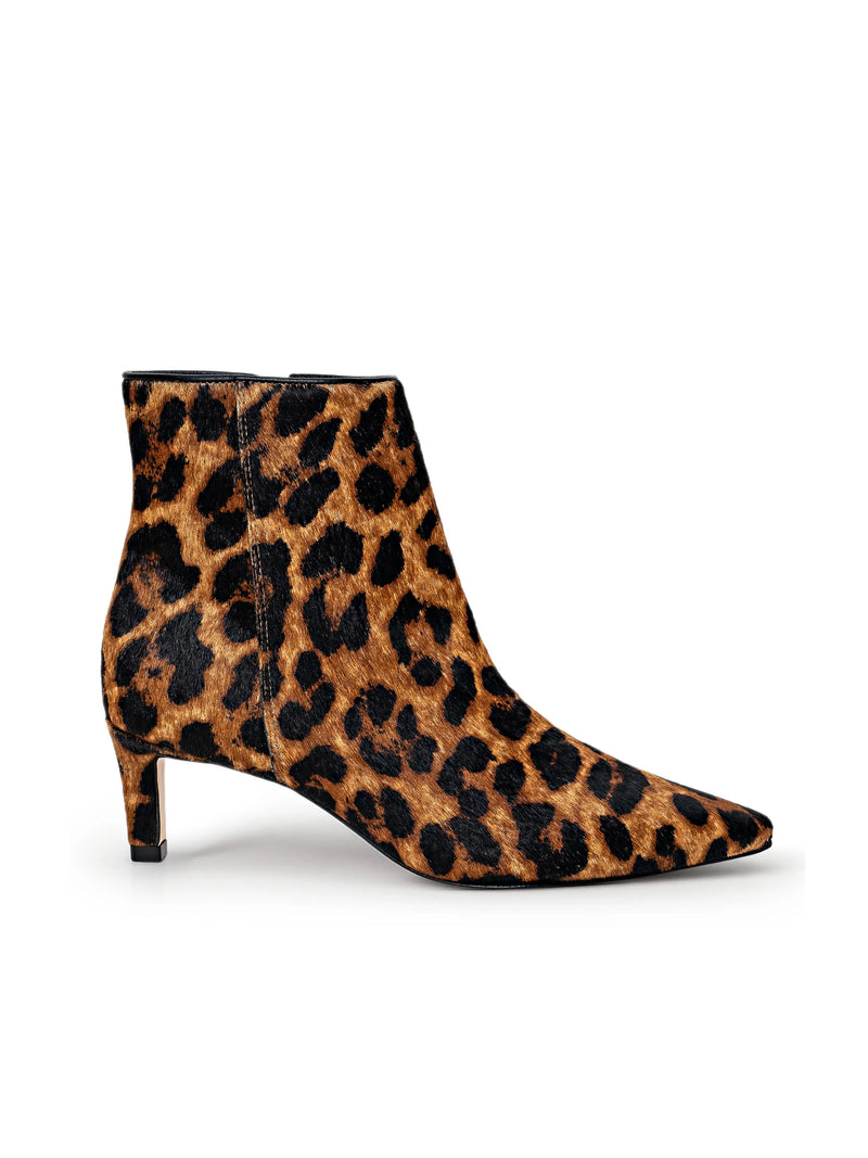 L’agence - Lilly Kitten-Heel Bootie - Leopard Hair Calf