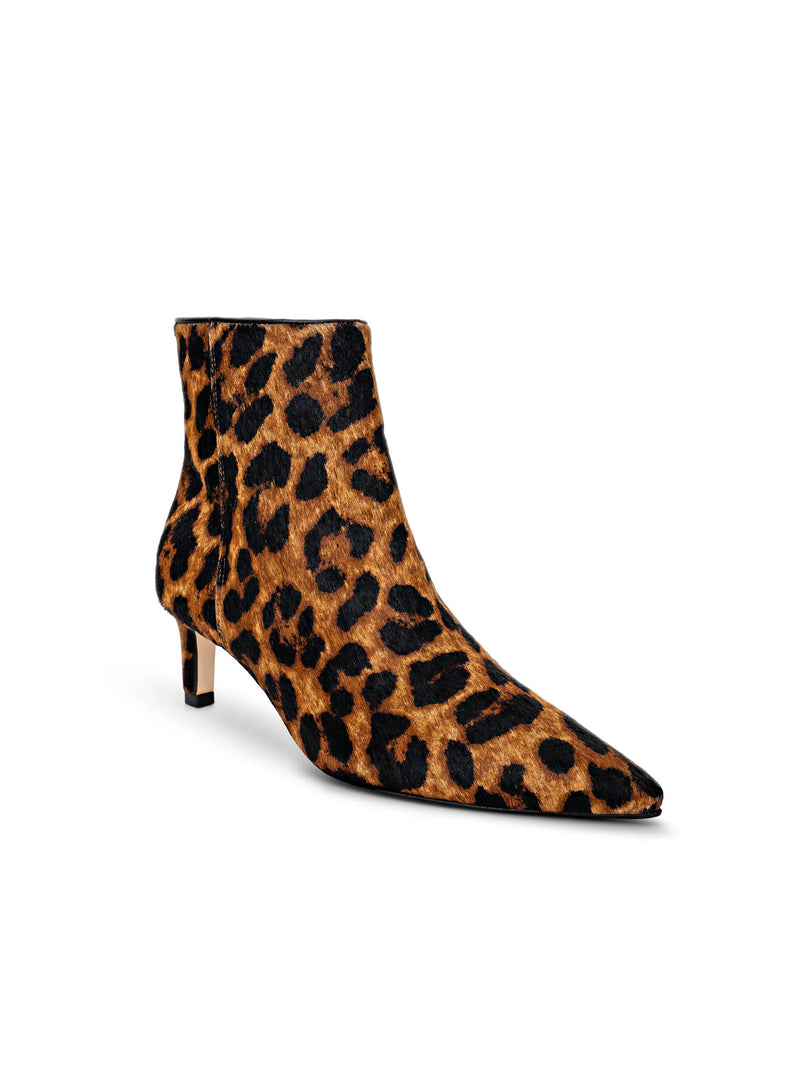 L’agence - Lilly Kitten-Heel Bootie - Leopard Hair Calf