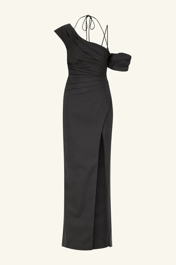 Shona Joy - Lani Asymmetrical Draped Maxi Dress - Black