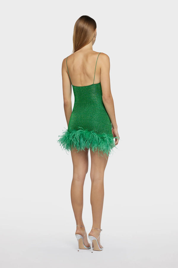 Oséree - Lumière Plumage Mini Dress - Emerald Green