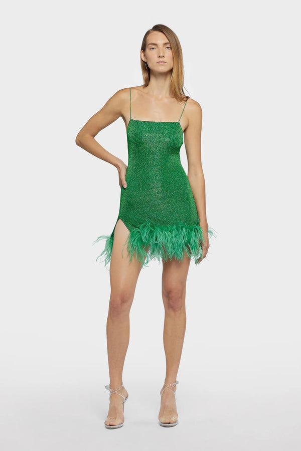 Oséree - Lumière Plumage Mini Dress - Emerald Green