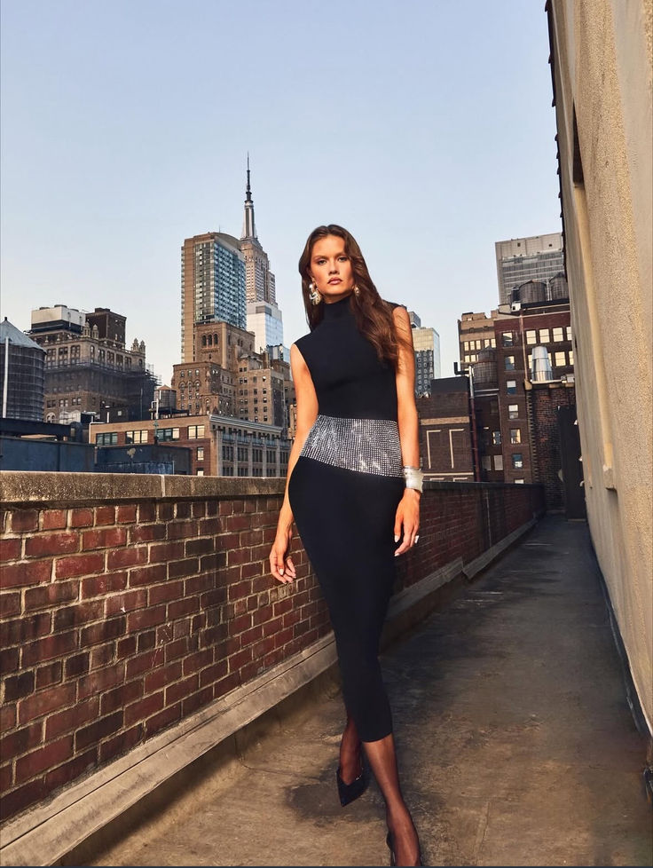 Retrofete - Leontine Embellished Dress - Black/Silver