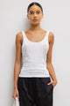 Leset - Laura Scoop Neck Tank - White