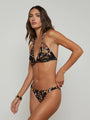L'agence - Jean Bikini Bottom - Black Multi Tapestry Jungle Print