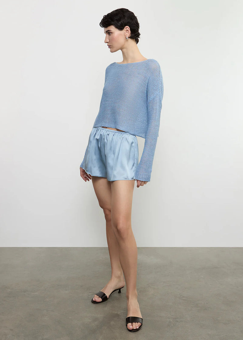 Enza Costa - Silk Slip Shorts - Sky