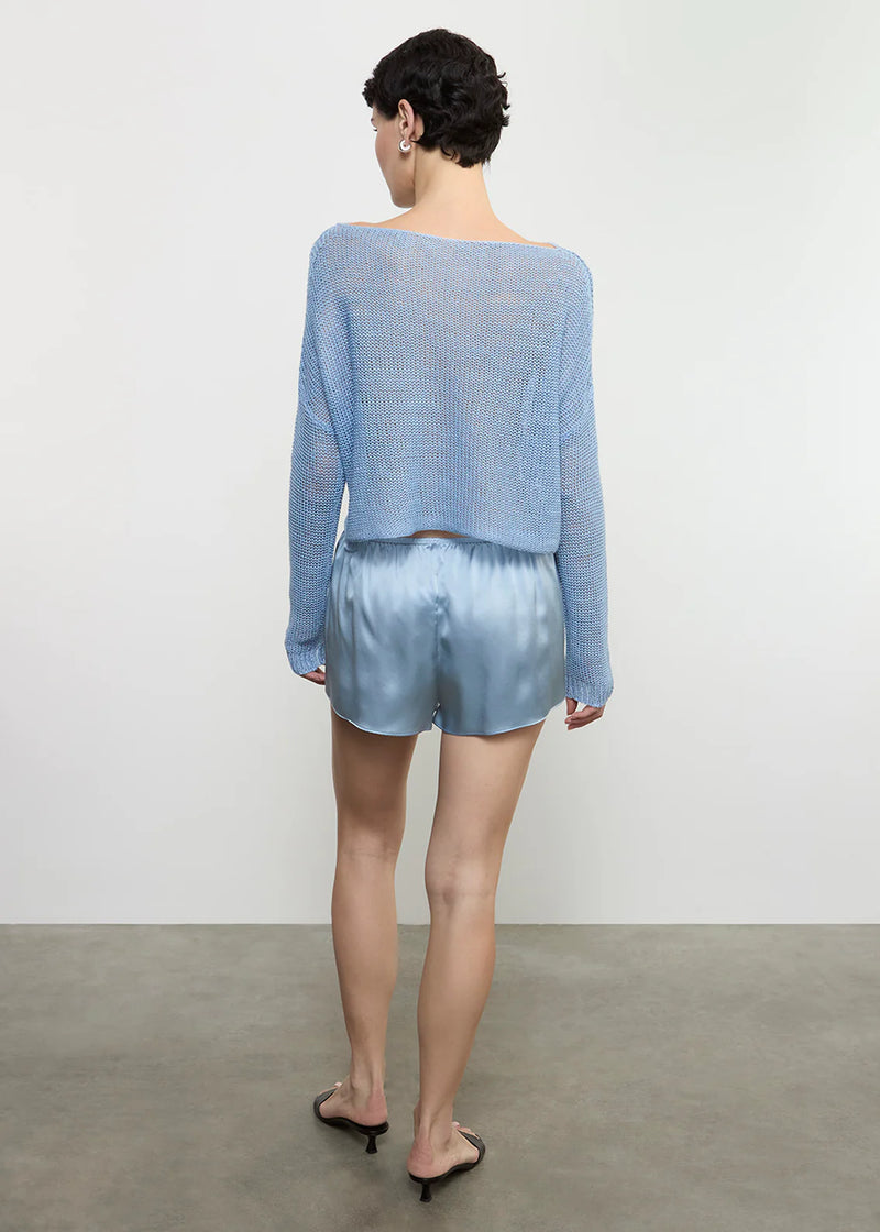Enza Costa - Silk Slip Shorts - Sky
