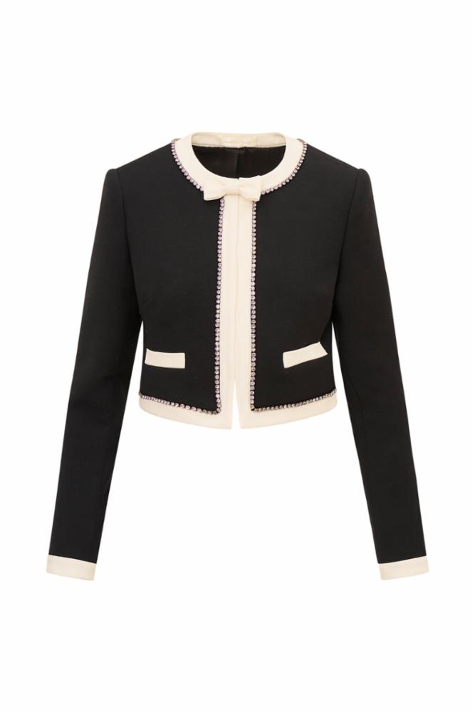 Loveshackfancy - Ralphette Cropped Tweed Jacket - Black