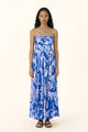 Poupette St Barth - Long Dress Carla - Blue Holy Snake