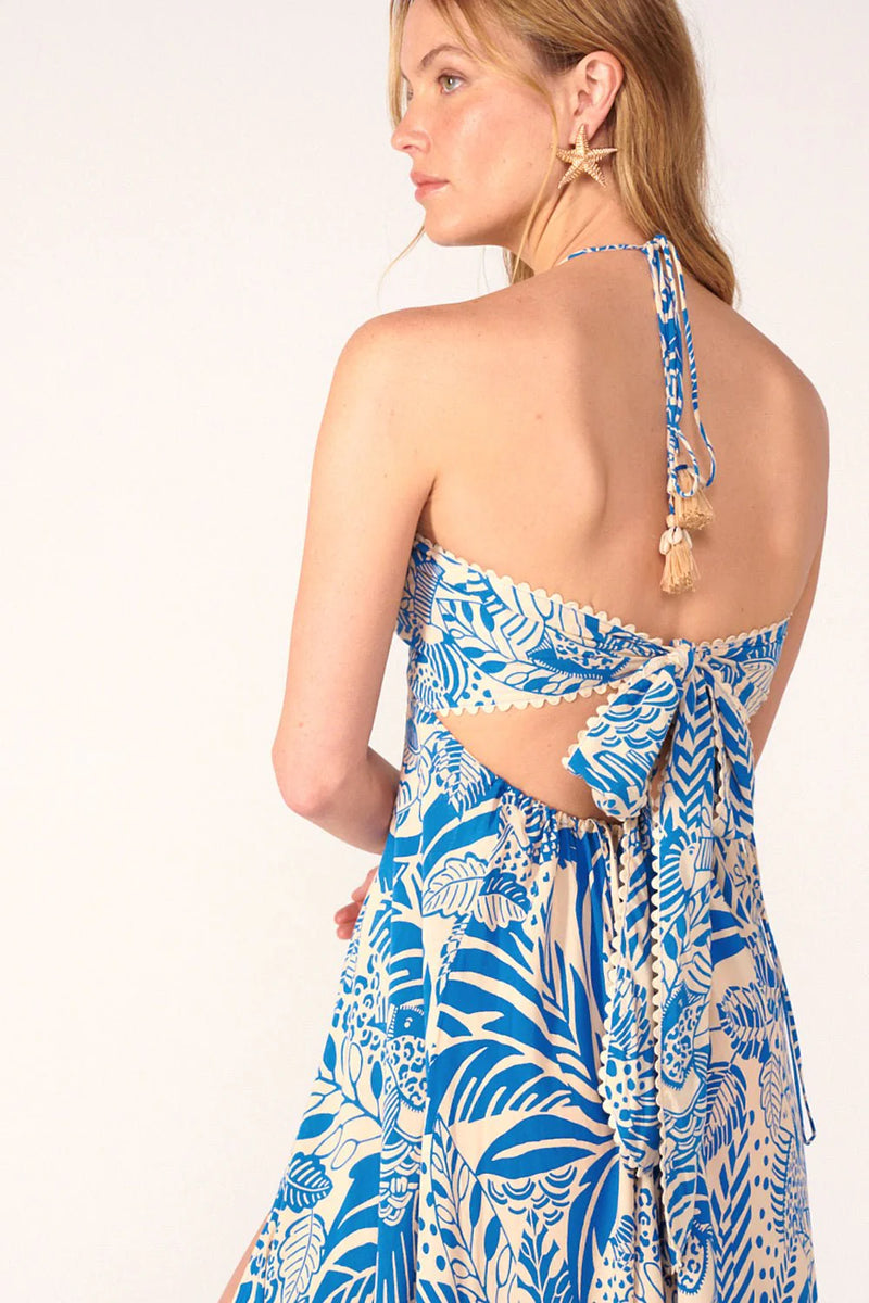 Poupette St Barth - Long Dress Carla - Blue Toucan