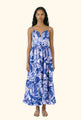 Poupette St Barth - Long Dress Milena - Blue Holy Snake