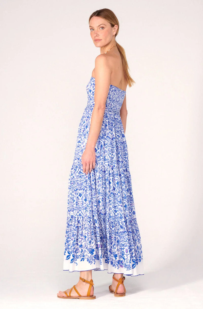 Poupette St Barth - Long Dress Thelma - Blue Tiare