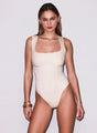 Fleur Du Mal - Organic Cotton Scoop Neck Bodysuit - Tahini
