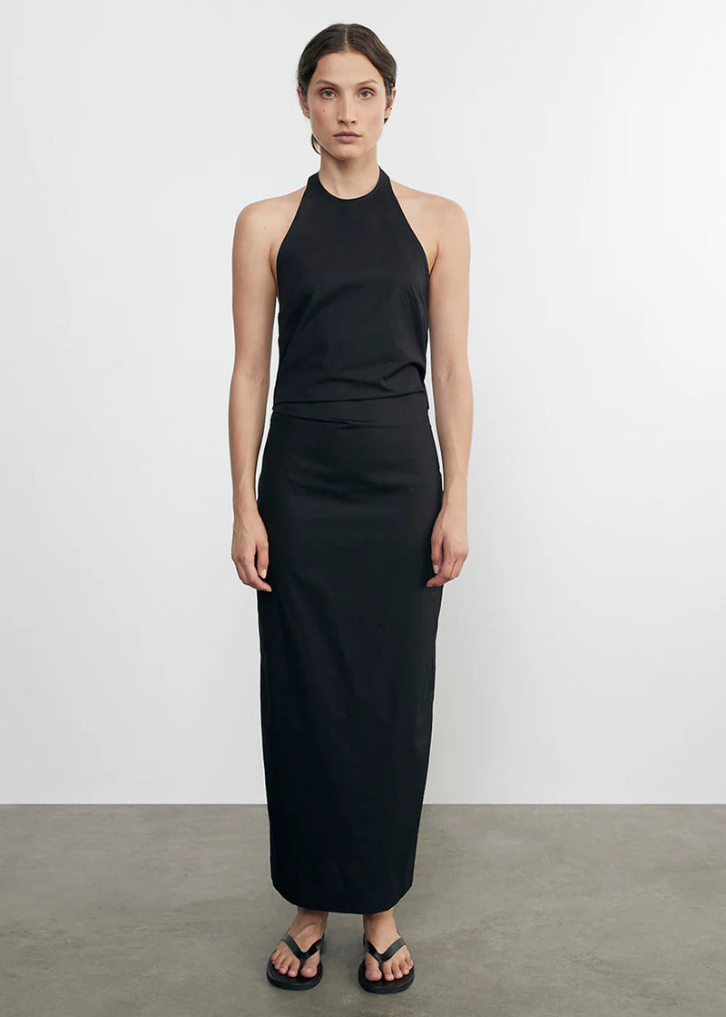 Enza Costa - Poplin Halter Dress - Black