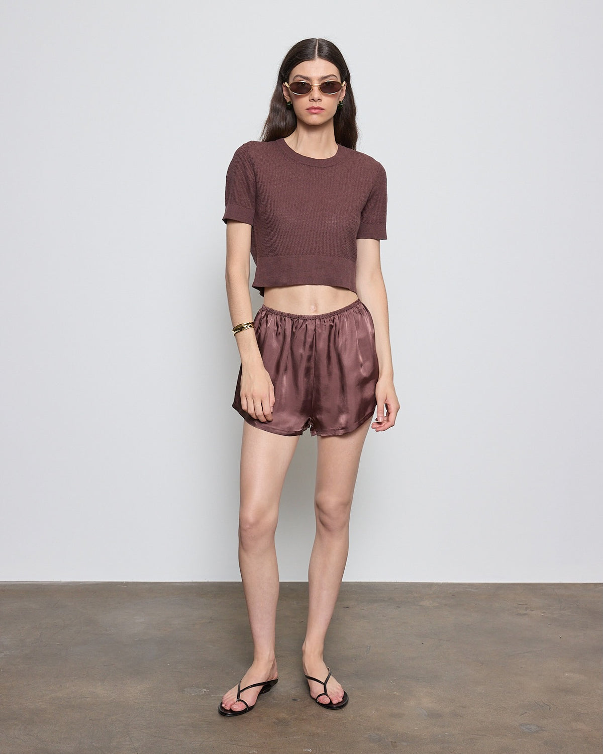 トップス cdghh linen knit Enza Costa - Linen Open Knit Cropped S/S - Multiple Colors