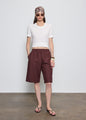 Linen Open Knit Cropped S/S