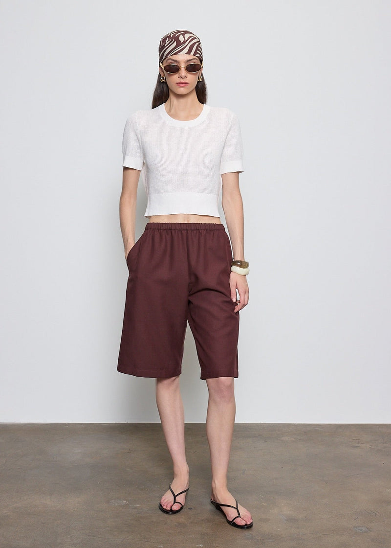 Enza Costa - Twill Bermuda Short - Chocolate