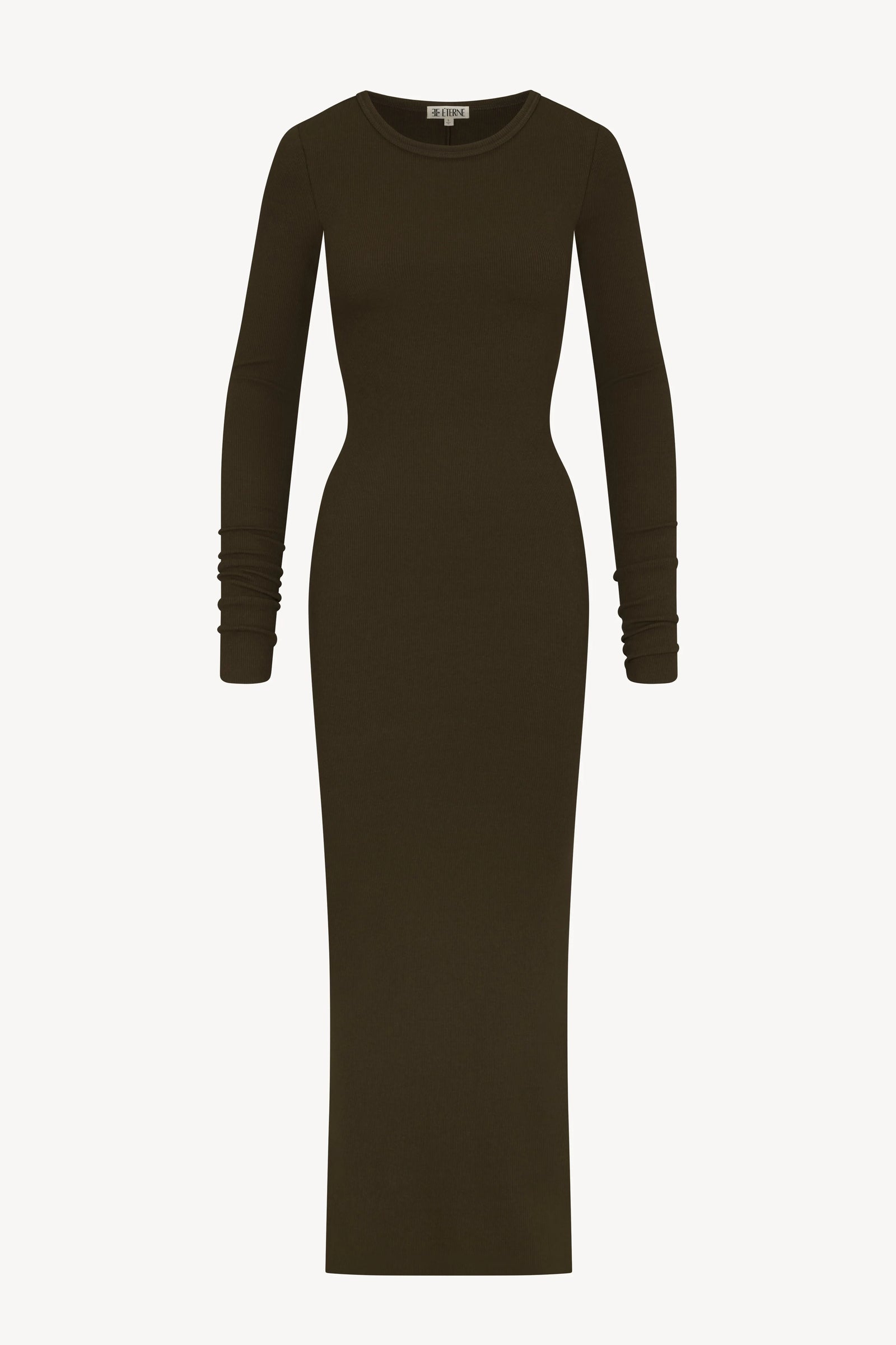 afrm issa long-sleeve slim maxi dress Eterne - Long Sleeve Crewneck Maxi Dress