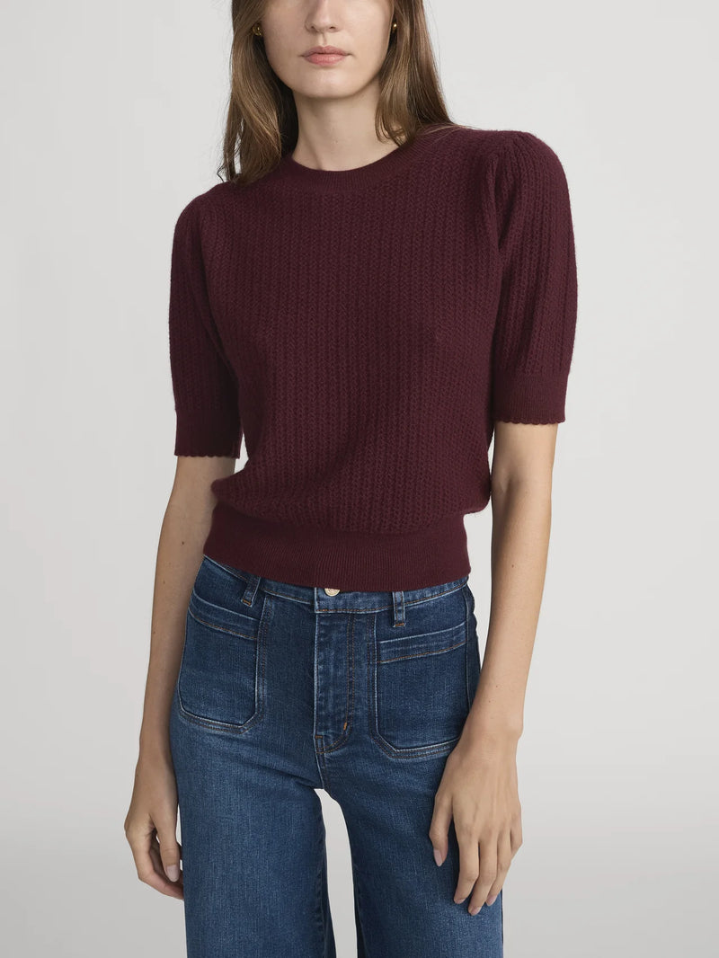 Frame - The Chain Pointelle Sweater - Cabernet