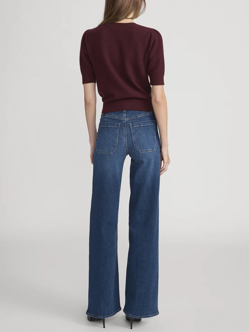 Frame - The Chain Pointelle Sweater - Cabernet