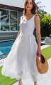Generation Love - Leann 3D Voile Combo Midi Dress - White