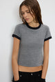 Eterne - The Ringer Baby Tee - Dark Grey/Black